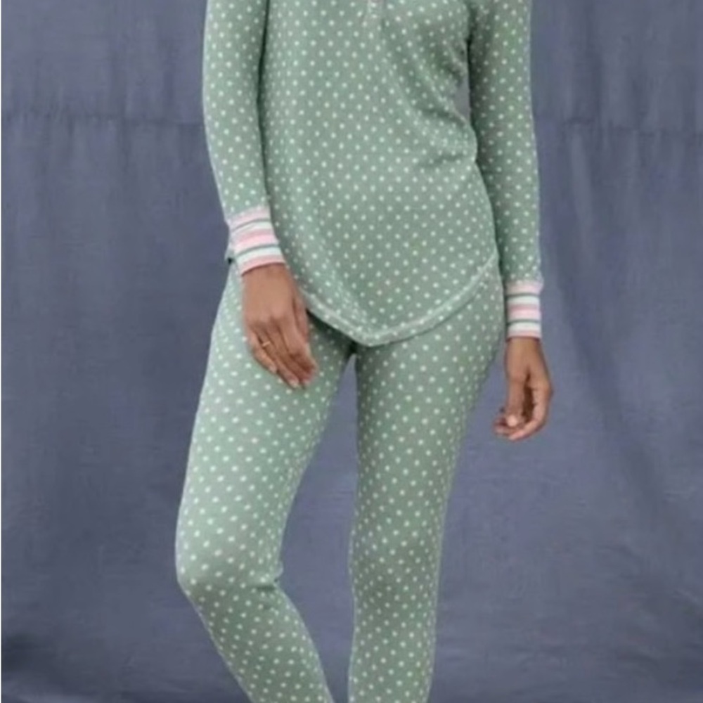 Women’s Medium Matilda Jane Polka Dot Pajama Set - Green and Pink - Picture 2 of 5